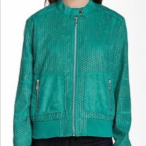 Kenneth Cole faux suede teal jacket. Size large